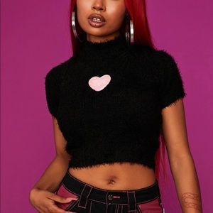 Bratz X Dollskill fuzzy sweater crop top.